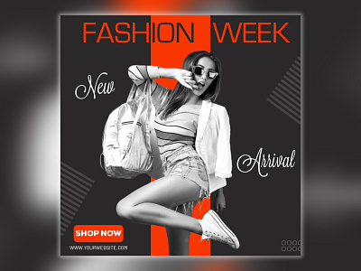 Fashion Week Social Media Poster cloth offer design fashion social media poster