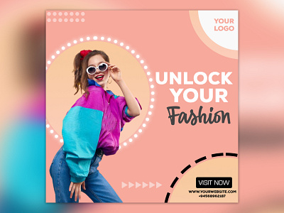 Unlock Your Fashion (Social Media Design) cloth design cloth offer design graphic design social media design social media poster