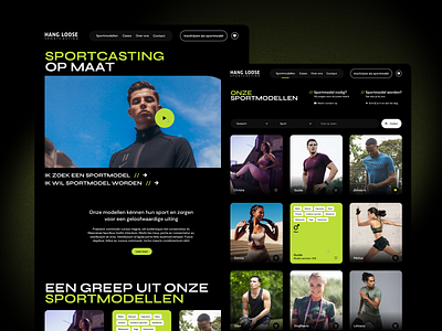 Sportcasting Model Agency - Website Design agency design homepage landingpage modeling agency models sport sportcasting ux webdesign