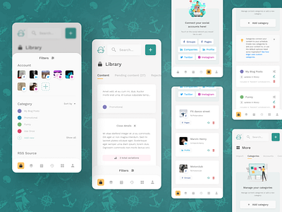 MeetEdgar - Mobile app design mobile social social media tool ui ux