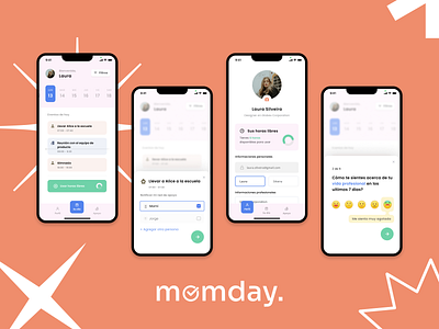 Momday app calendar design mobile mom schedule support network time ui uidesign ux
