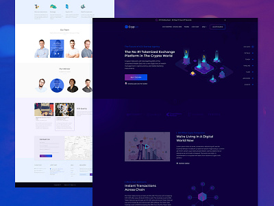 Cryptocurrency Tokenized Exchange Platform Landing Page