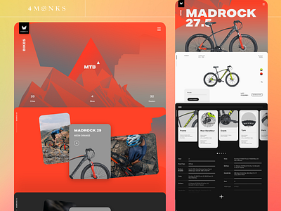 Product Page - Montra bike blue colors creative cycle electric hybrid mobile modern montra mountain bike pattern purple responsive theme ui ui design ux website yellow