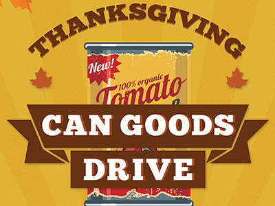 Can Goods Drive fall food drive poster school thanksgiving