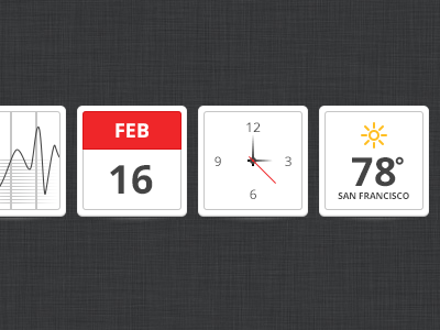 Dashboard Icons calculator calendar icons stocks time weather