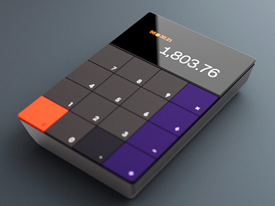 Calculator with UHD display calculator concept retro