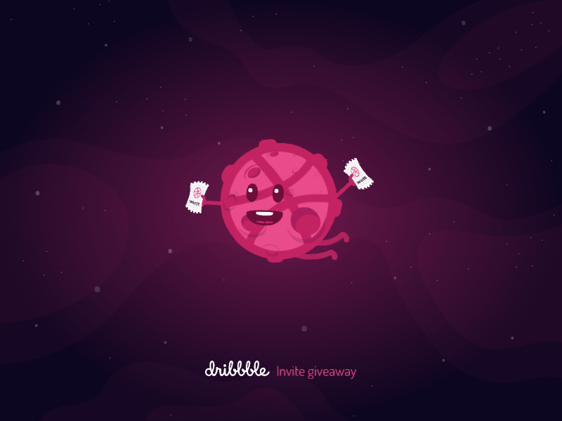 2 Dribbble Invites Giveaway animation dribbble invite dribbble invite giveaway giveaway invite logo motion planet space