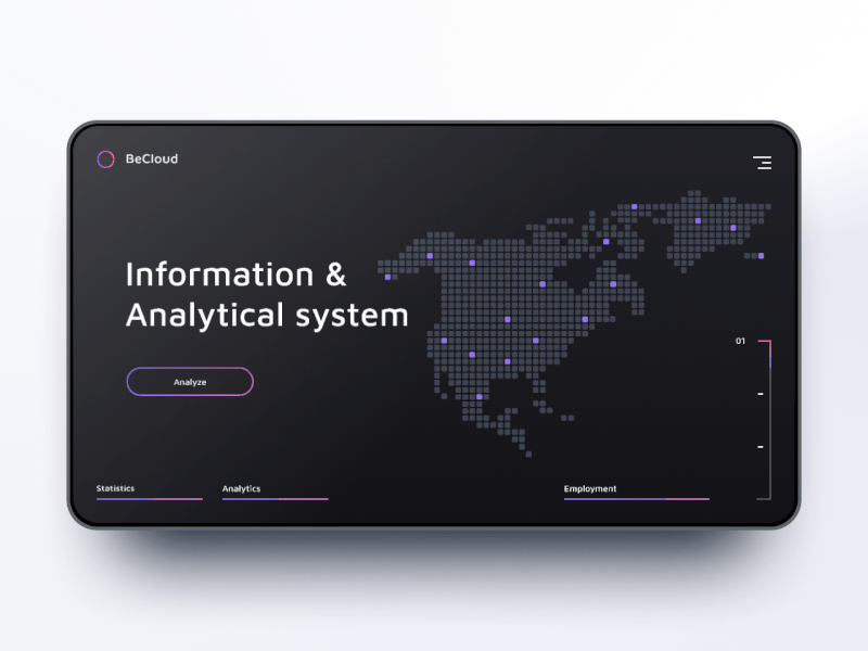 Concept Website for Information & Analytical System analytic analytics animated animation concept information motion one page system web website