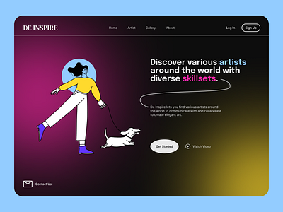 De Inspire - Case Study branding case study figma graphic design landing page typography ui web