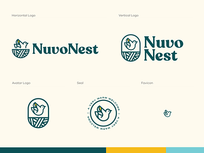 Nuvo Nest Branding bird bird icon bird logo branding design icon logo nest