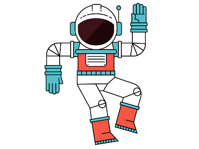 Astronaut Character Design animation astronaut cartoon character cool design flat float fly gravity illustration space