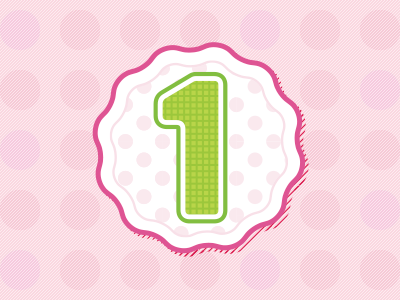 Sara1st / Badge02 1 baby badge design icon ilprimodisara pink striped