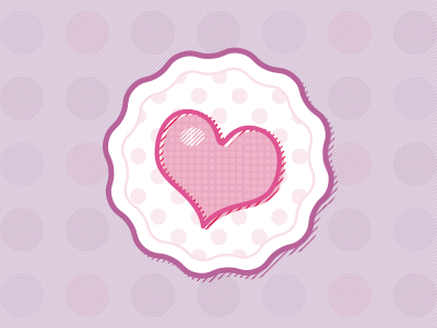 Sara1st / Badge03 baby badge design heart icon ilprimodisara pink purple striped