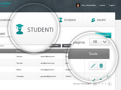 Awa : Academy Lab dashboard table ui