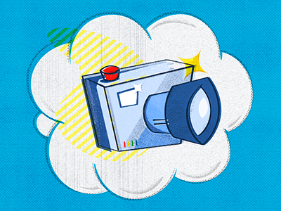 Wish Cam blue camera cloud colors illustration photo vintage wish