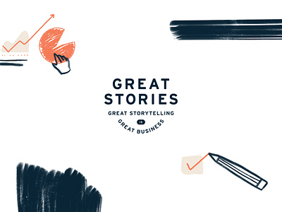 Great Stories branding design illustration logo procreate typography