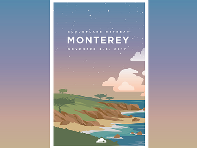 Monterey Retreat Poster (Sunrise) california clouds coast monterey ocean sea sun sunrise sunset