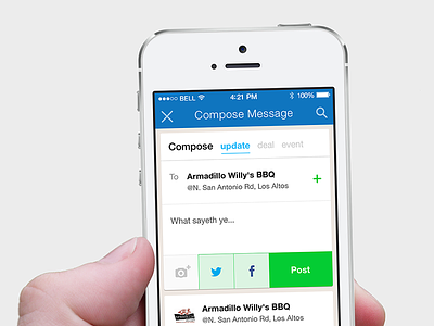Placeley Compose Message app compose ios7 iphone message mobile places post social ui ux