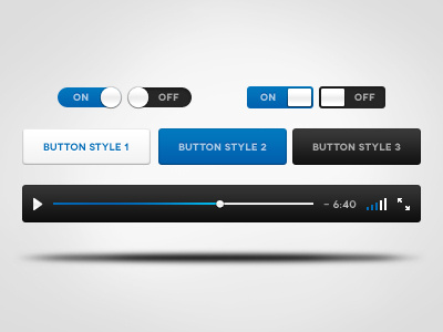 Simple UI Elements buttons control elements playhead simple toggles ui video