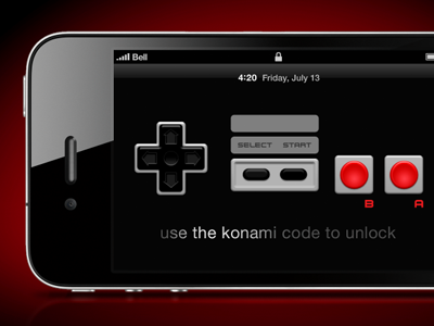 iPhone Konami Unlock app concept iphone nintendo ui unlock ux