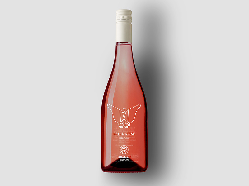 Bella Grace Estate Rosé Opt B wine label label wine butterfly rose foothill wine