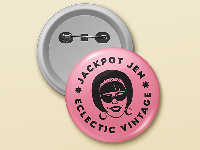 Jackpot Jen Buttons badge branding buttons retro vintage