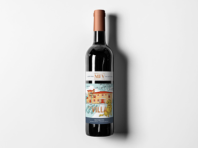 The Villa Barbera branding foothills illustration label wine label winery