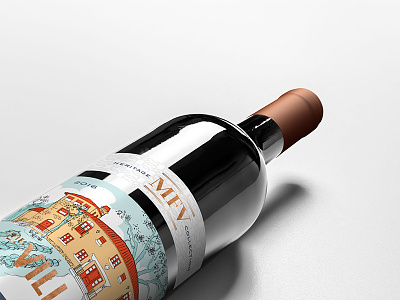 The Villa Barbera branding illustration label sierra nevada wine label winery