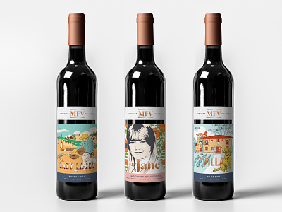 MFV Heritage Collection branding illustration label sierra nevada wine label winery