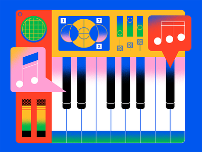 Keyboard abstract colorful device electronics flat geometric gradient graphic design illustration keyboards midi midi controller music piano retro texture vector