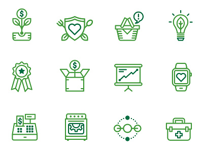 Agribusiness Icons business flat flat design graphic design green icon icons icons set illustration mono line monoline soy soybean stakeholders vector