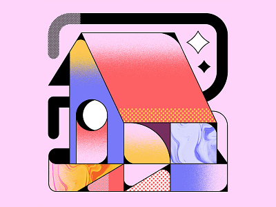 Birdhouse abstract colorful design flat design graphic design illustration vector