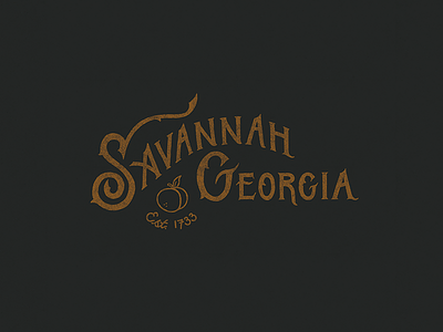 Savannah, Georgia 1733 design established georgia hand lettering illustrated type peach savannah scad southern