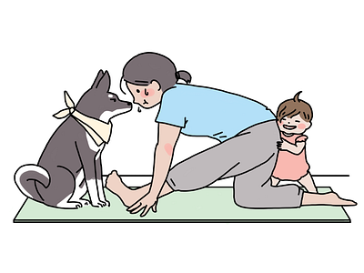 Yoga baby doodle illustraion photoshop shiba yoga