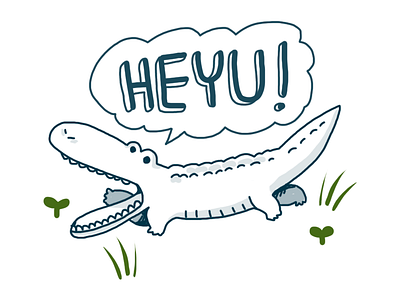 Heyu Gator doodle gator illustration