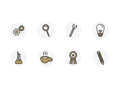 Icons coffee custom graphics icons illustration line line icons mark resume set symbol web