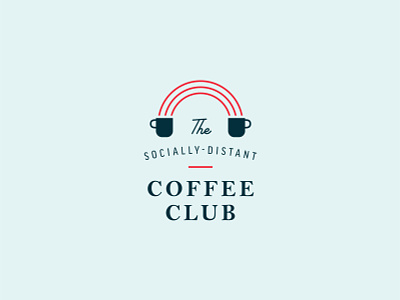 Socially-Distant Coffee Club badge branding club coffee coronavirus covid logo loyalty card mug punch card quarantine social distancing typography