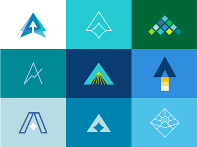 Ascend a arrow ascend digital logo mountain pixels rise rocket sunrise triangle