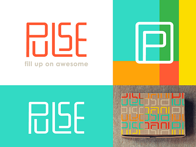 Pulse awesome block letters branding fill lettering logo mood board packaging pattern pulse typography