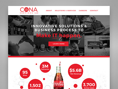 CONA Services bottling coca cola coke it soda ui ux web website website design