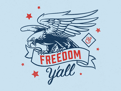 Freedom Y'all america eagle freedom patriotic stars t shirt usa yall