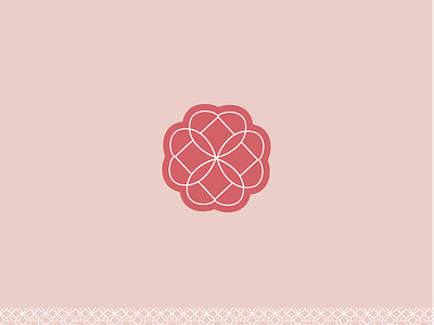 Heart Rose bloom branding four heart logo pattern rose ruby