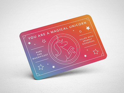 Unicorn Membership business card card club illustration membership rainbow society sparkle unicorn