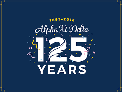 Alpha Xi Delta Founders Day anniversary celebration confetti feathrer founders day fraternity greek logo sorority typography