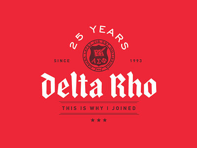 Alpha Sigma Phi – Delta Rho 25th Anniversary 25 years anniversary blackletter branding chapter fraternity greek logo milestone seal typography