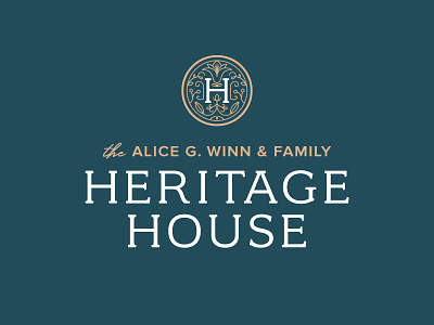 Heritage House Logo apartment branding heritage house logo monogram senior living