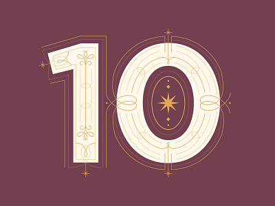 R&R 10-Year Anniversary anniversary branding dropcap filigree lettering logo ten type typography