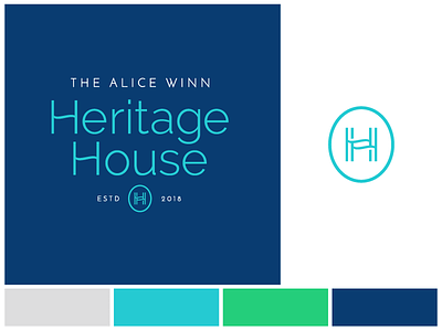 Heritage House badge branding design housing identity logo mono-line monogram type typography