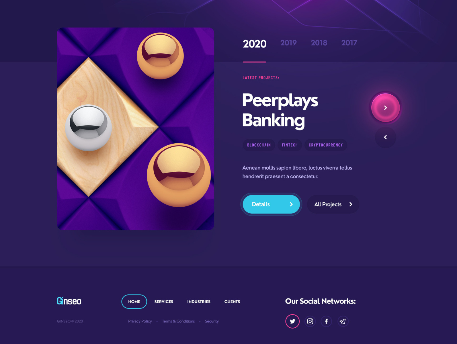 Ginseo / Blockchain Development neumorphism clean blockchain flat 3d sketch logo branding ui typography illustration web design