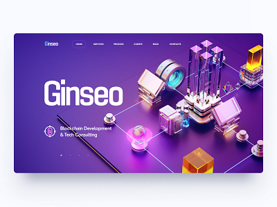 Ginseo / Blockchain Development 3d blockchain branding clean design flat illustration logo neumorphism sketch typography ui web